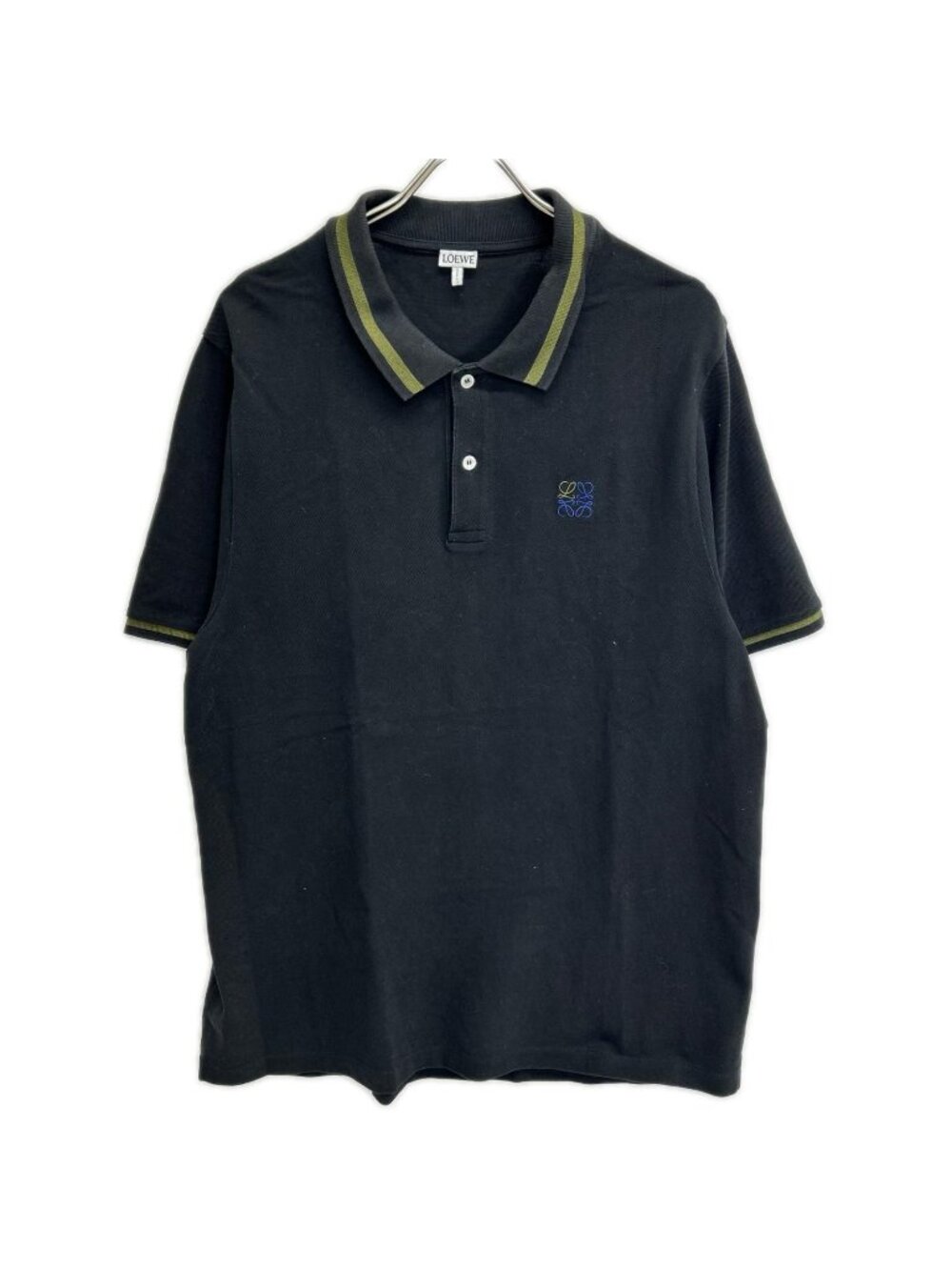 Loewe Black Anagram Embroidery Kanoko Polo Shirt XL